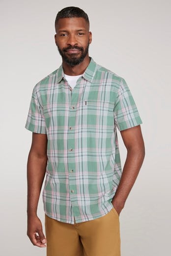Holiday Mens Short Sleeve Shirt Bright Green