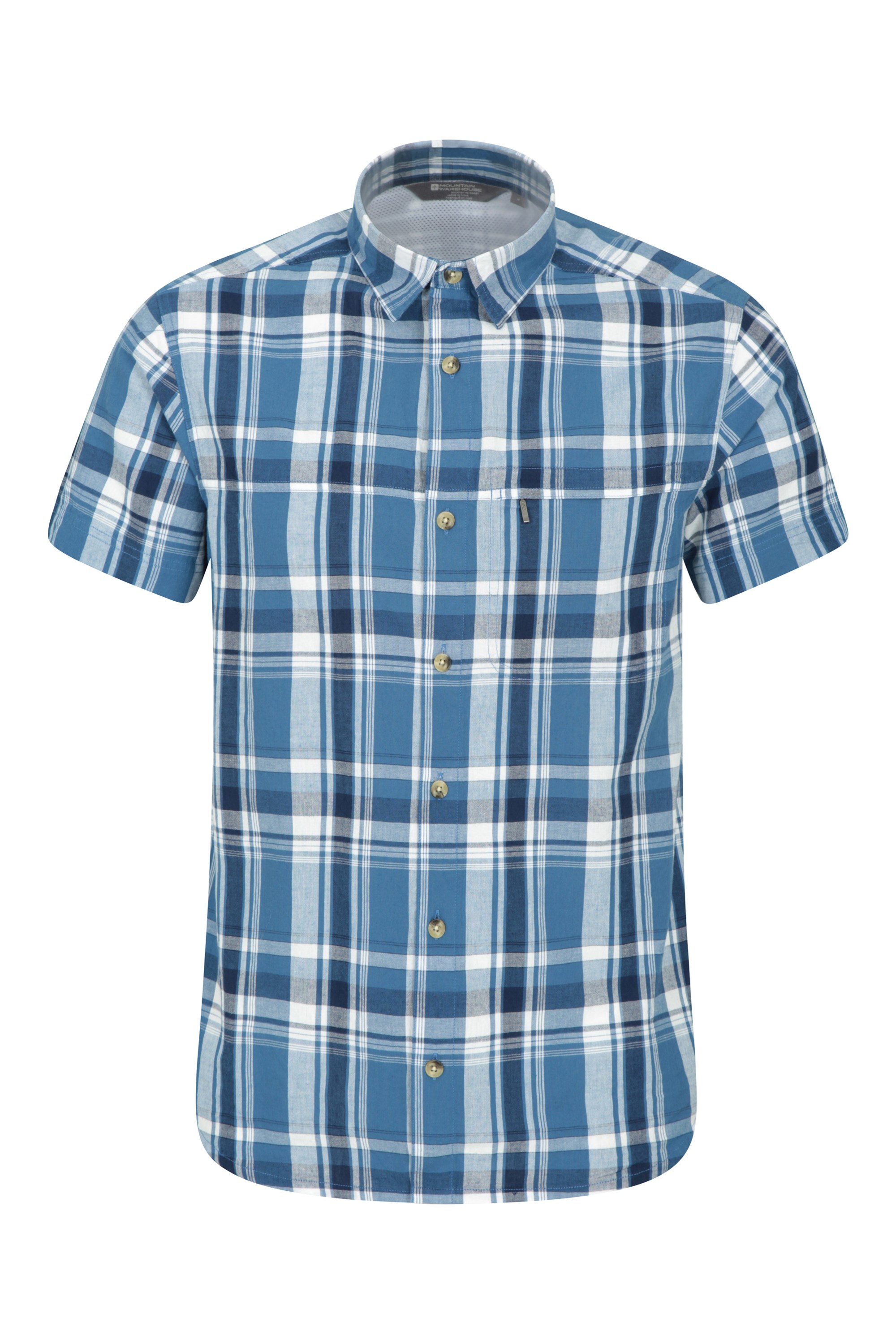 Mountain Warehouse Holiday Mens Cotton Shirt - Dark Blue | Size XS