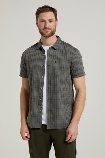 Holiday Mens Short Sleeve Shirt Dark Green