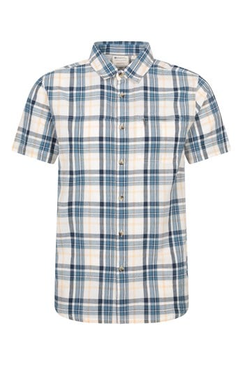 Holiday Mens Short Sleeve Shirt Light Blue