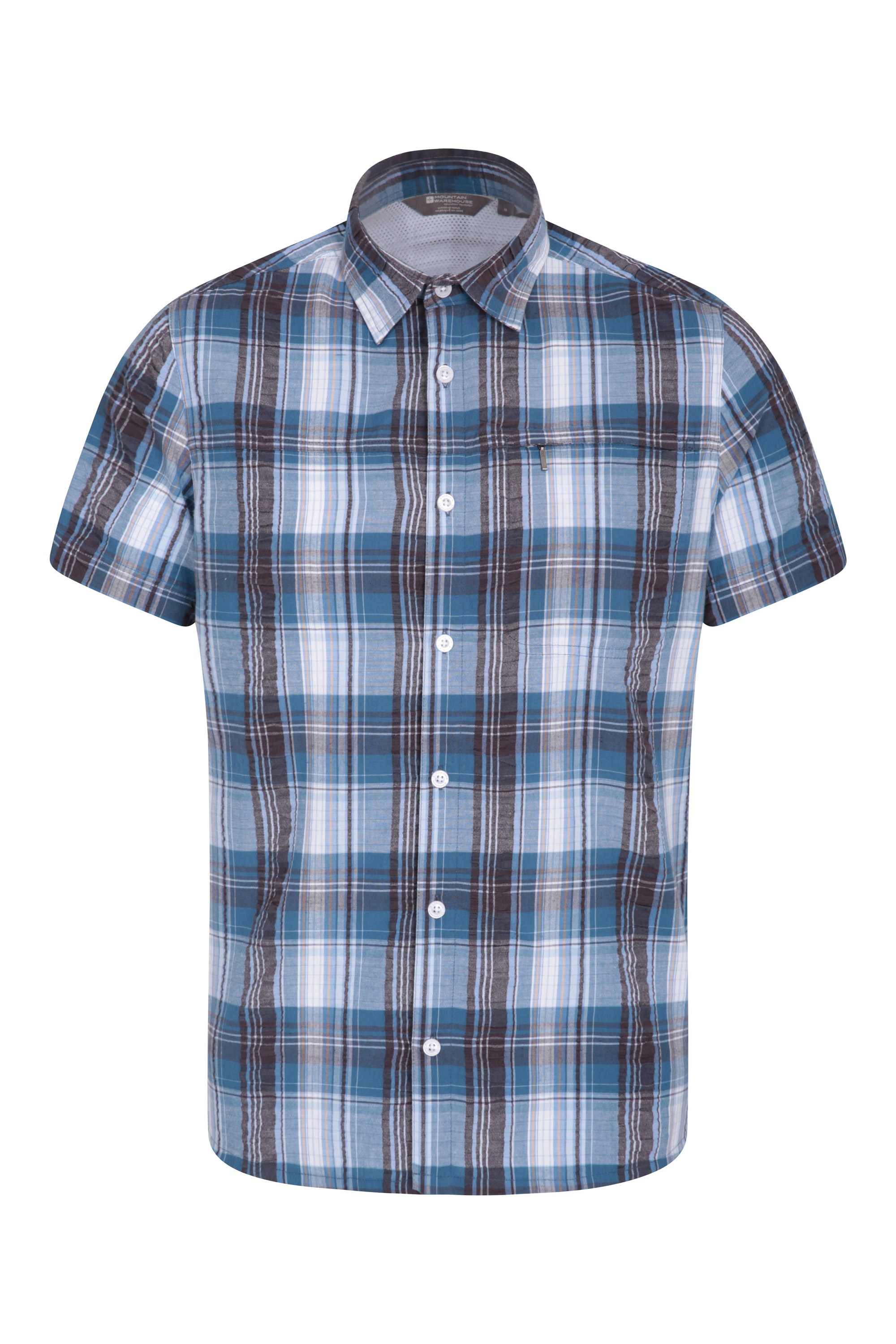 XS Mountain Warehouse Holiday Mens Shirt in Navy with Short Sleeved 