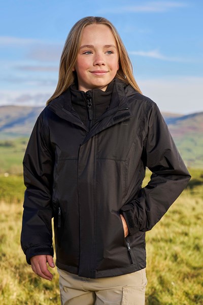 Bracken Extreme 3 in 1 Kids Waterproof Jacket - Black
