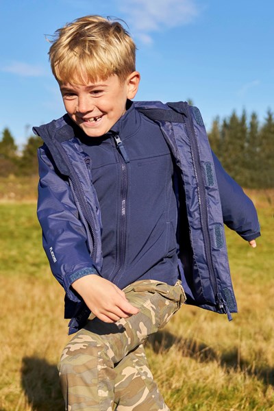 Bracken Extreme 3 in 1 Kids Waterproof Jacket - Navy
