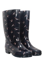 Splash Printed Womens Wide Calf Rain Boots