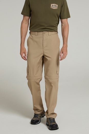 Trek Mens Zip Off Trousers Dark Beige