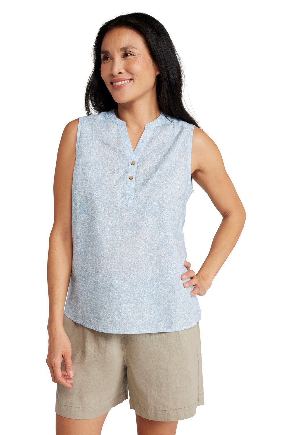 Mountain Warehouse Womens Petra Sleeveless Shirt Ladies Holiday Printed Tee - Picture 48 of 48
