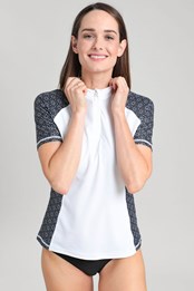 Womens Zip Rash Vest  White