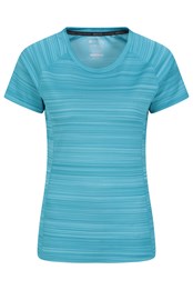 Endurance Striped Womens T-Shirt Blue