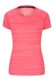 Endurance Damen T-Shirt - Gestreift Korallenrot