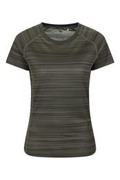 Endurance Damen T-Shirt - Gestreift Dunkel Grün