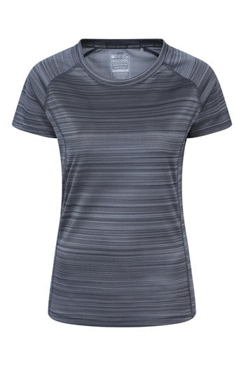 Endurance Striped Womens Tee Dark Grey