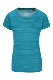 Endurance Damen T-Shirt - Gestreift Aquamarin