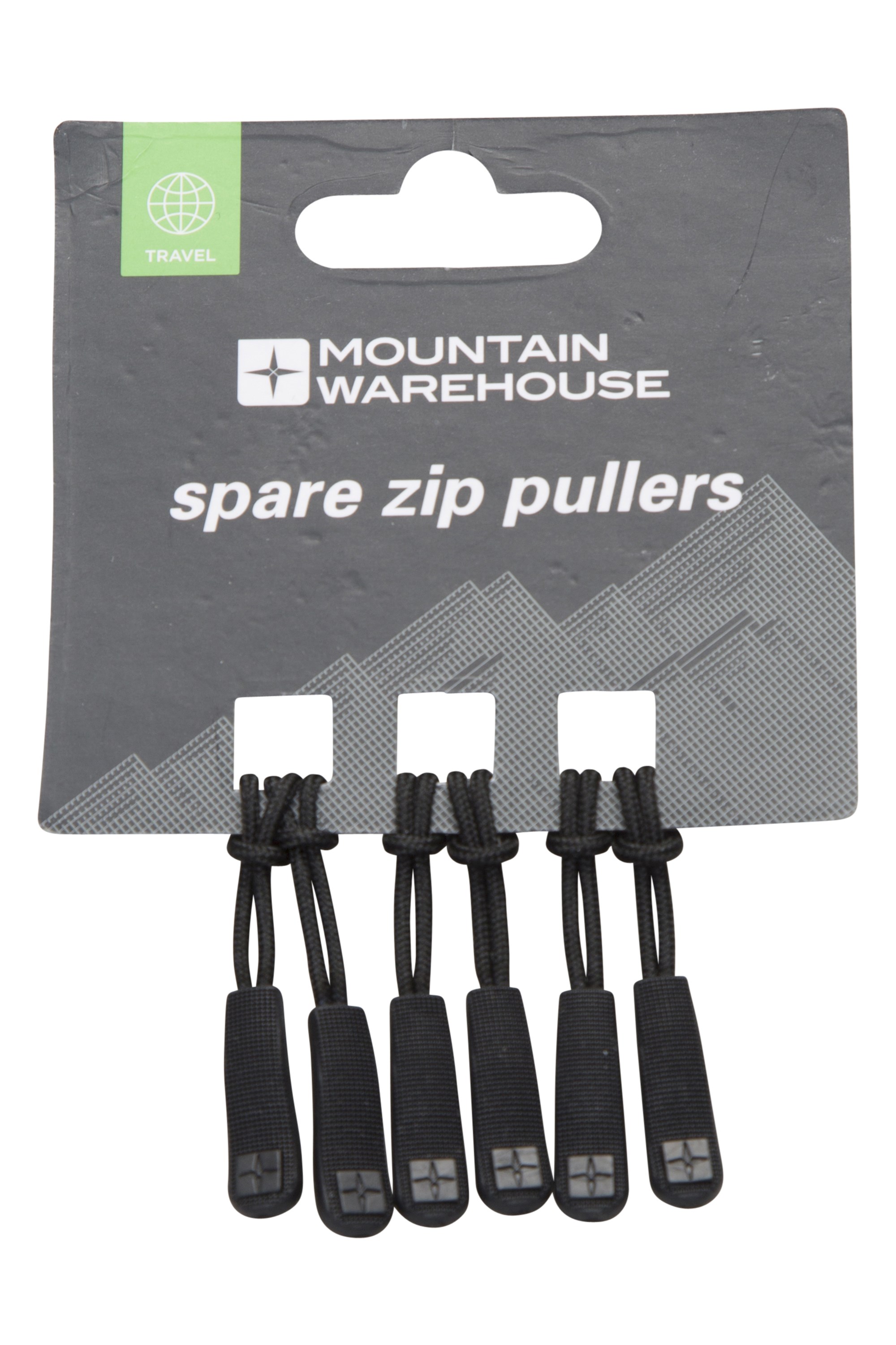 Mountain Warehouse Spare Zip Pullers 6 Pk Black