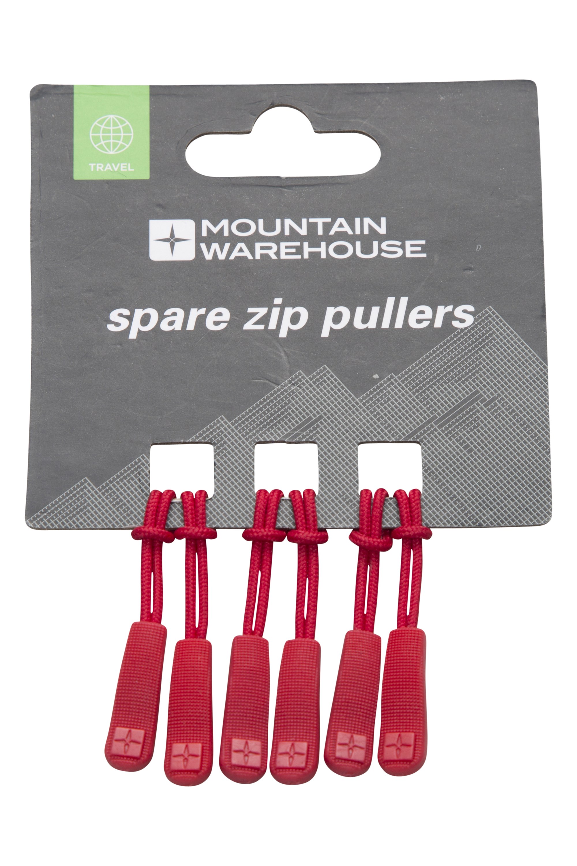 Mountain Warehouse Spare Zip Pullers 6 Pk Red
