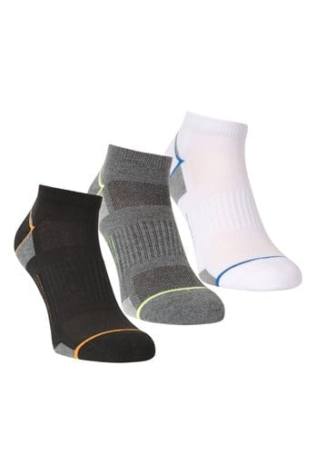 IsoCool Performance Mens Sneaker Socks 3-Pack Jet Black