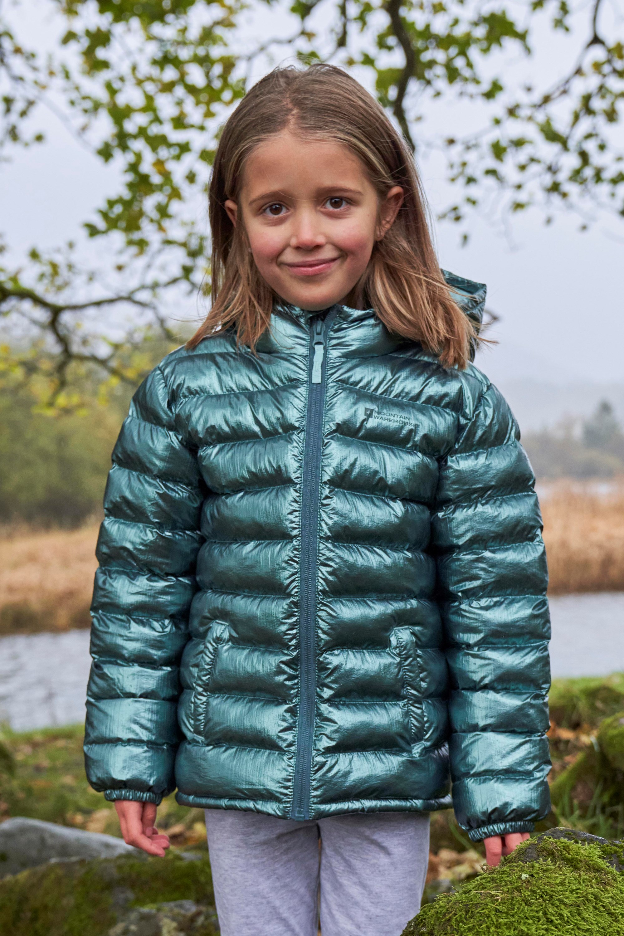 M&Co Girls Padded Coat with Long Sleeves and Check Print 