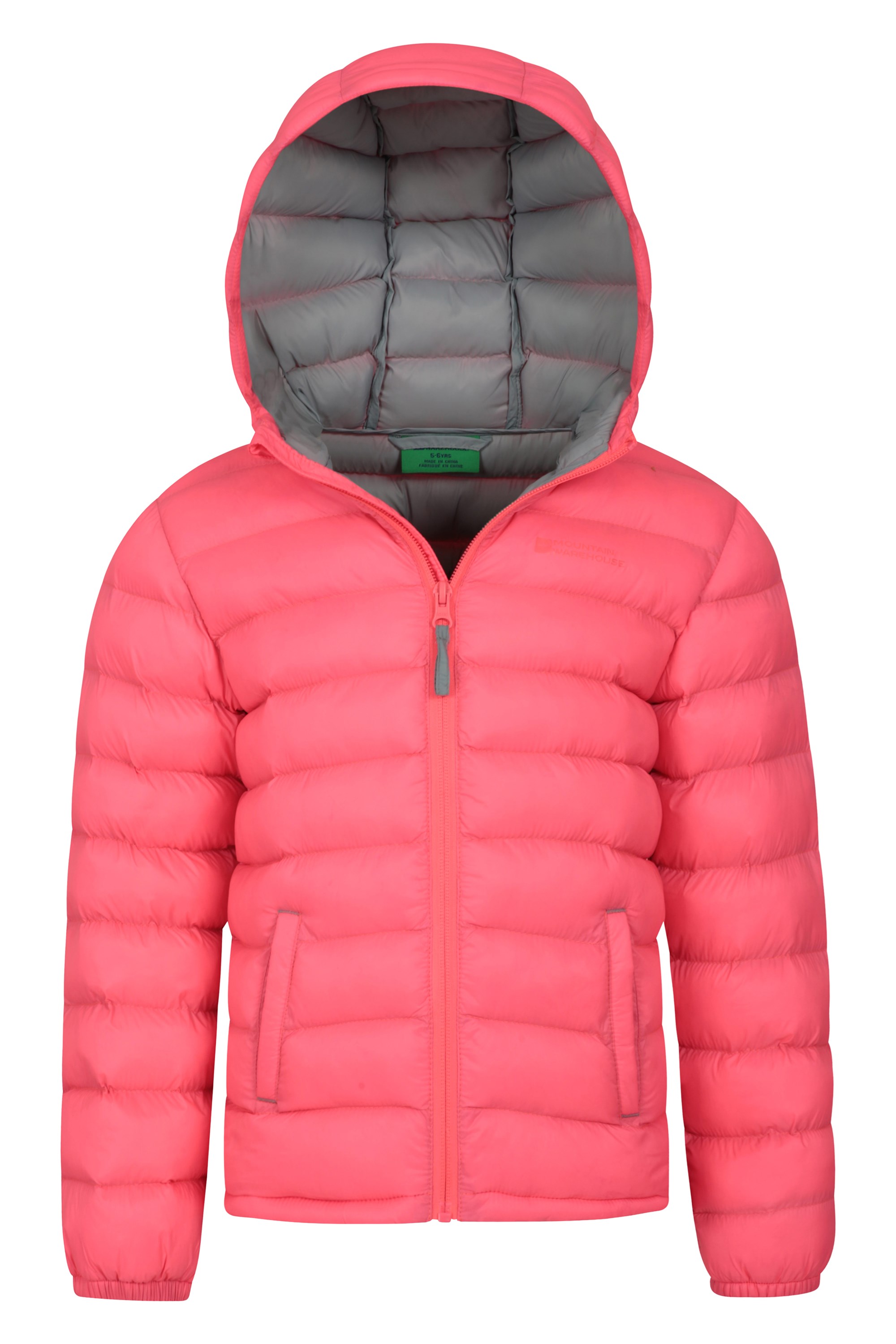 for Travelling Durable Casual Jacket Pockets Hoodie Water Resistant Rain Coat Fleece Lining Childrens Coat Mountain Warehouse Turbine Kids Padded Winter Jacket