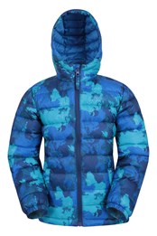 Seasons Printed Kids Water Resistant Padded Jacket Bright Blue