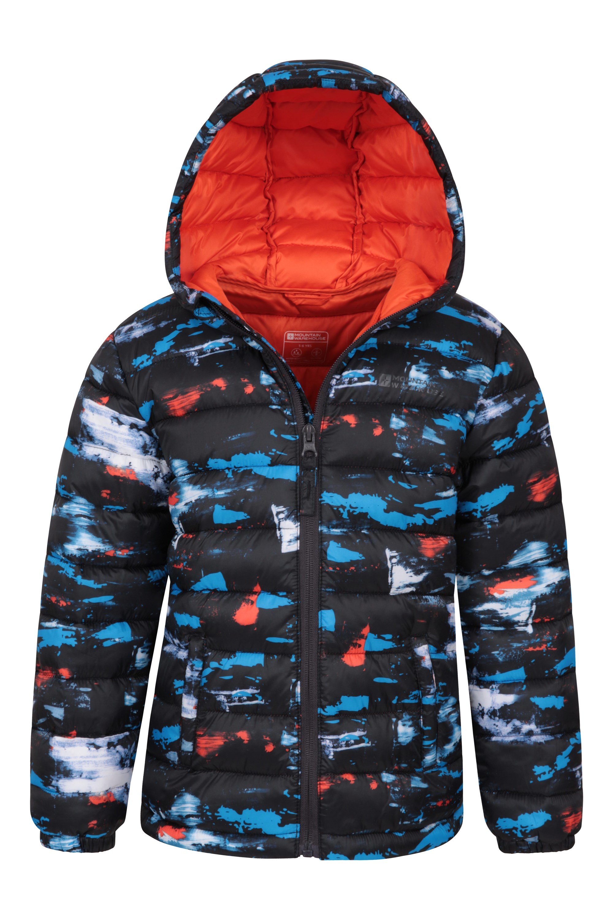 Water Resistant Rain Coat Elastic Cuffs & 2 Front Pockets Casual Jacket for Travelling Mountain Warehouse Seasons Boys Padded Jacket Lightweight Kids Winter Jacket 