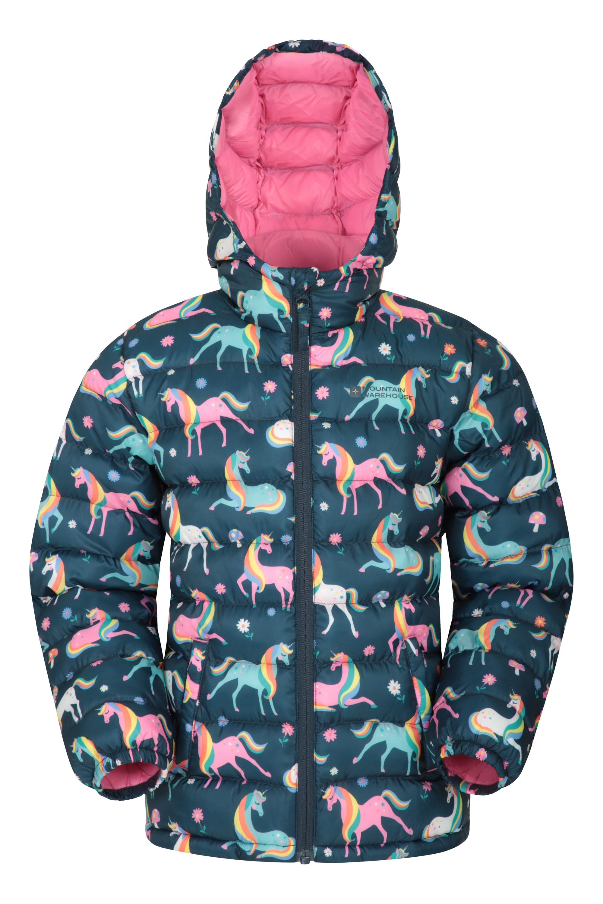 Poches s/écuris/ées Rabat-temp/ête Durable pour la Marche Noir 9-10 Ans Manteau de Pluie imperm/éable Mountain Warehouse Veste pour Enfants Orbit