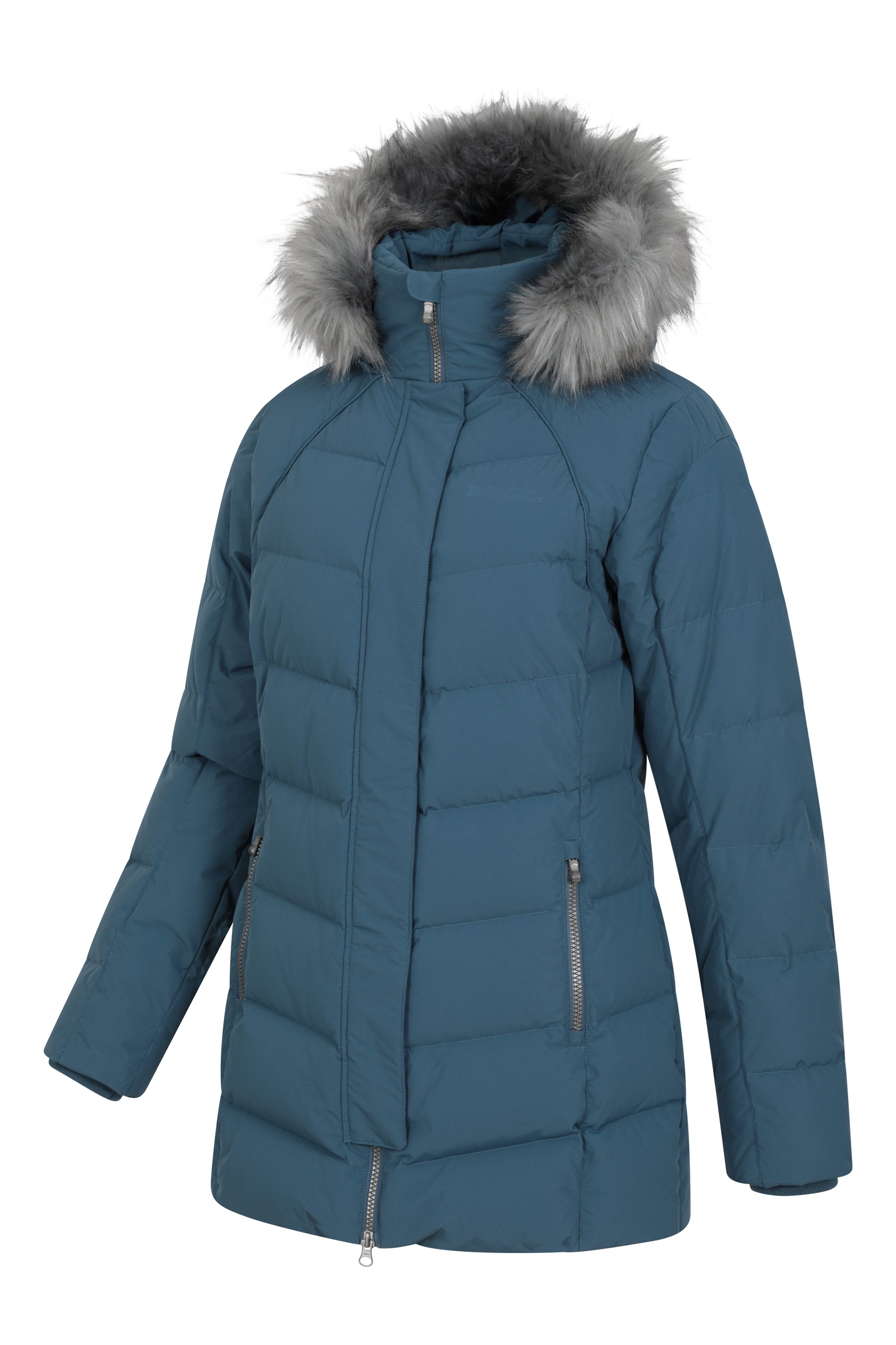Mountain Warehouse Blue Womens Isla II Water Resistant Down Jacket 10