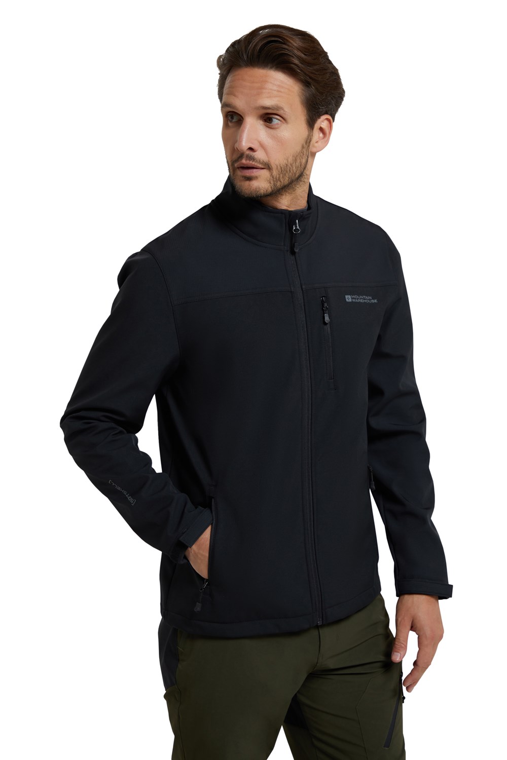Mountain Warehouse Mens Grasmere Softshell Jacket - Lightweight Showerproof Coat - Picture 22 of 33
