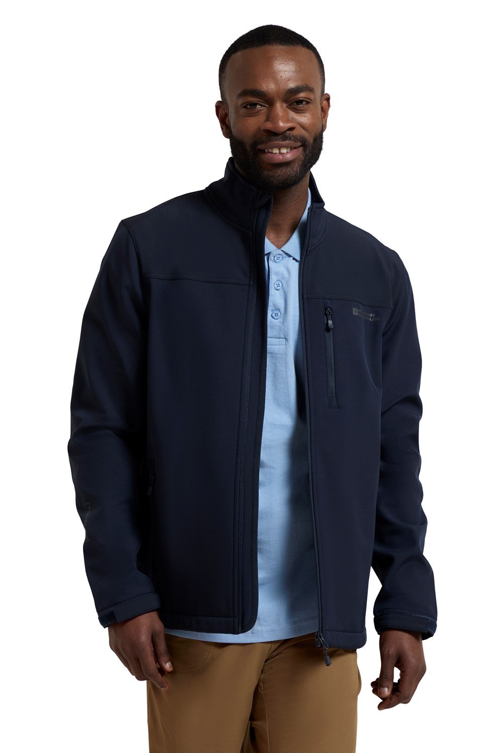 Mountain Warehouse Mens Grasmere Softshell Jacket - Lightweight Showerproof Coat - Picture 33 of 33