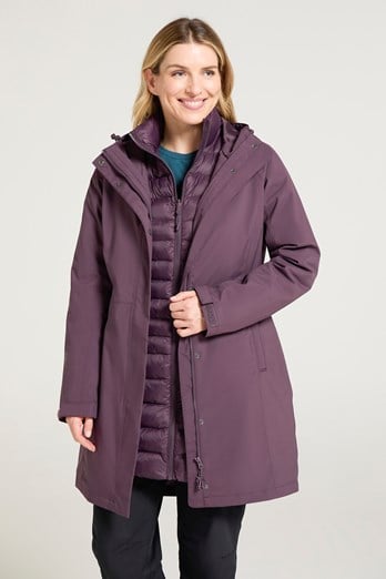 Alaskan Womens Long 3 in 1 Jacket Dark Purple