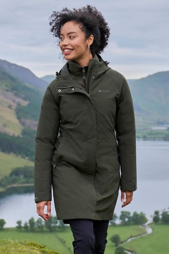 Alaskan Womens Long 3 in 1 Jacket Khaki