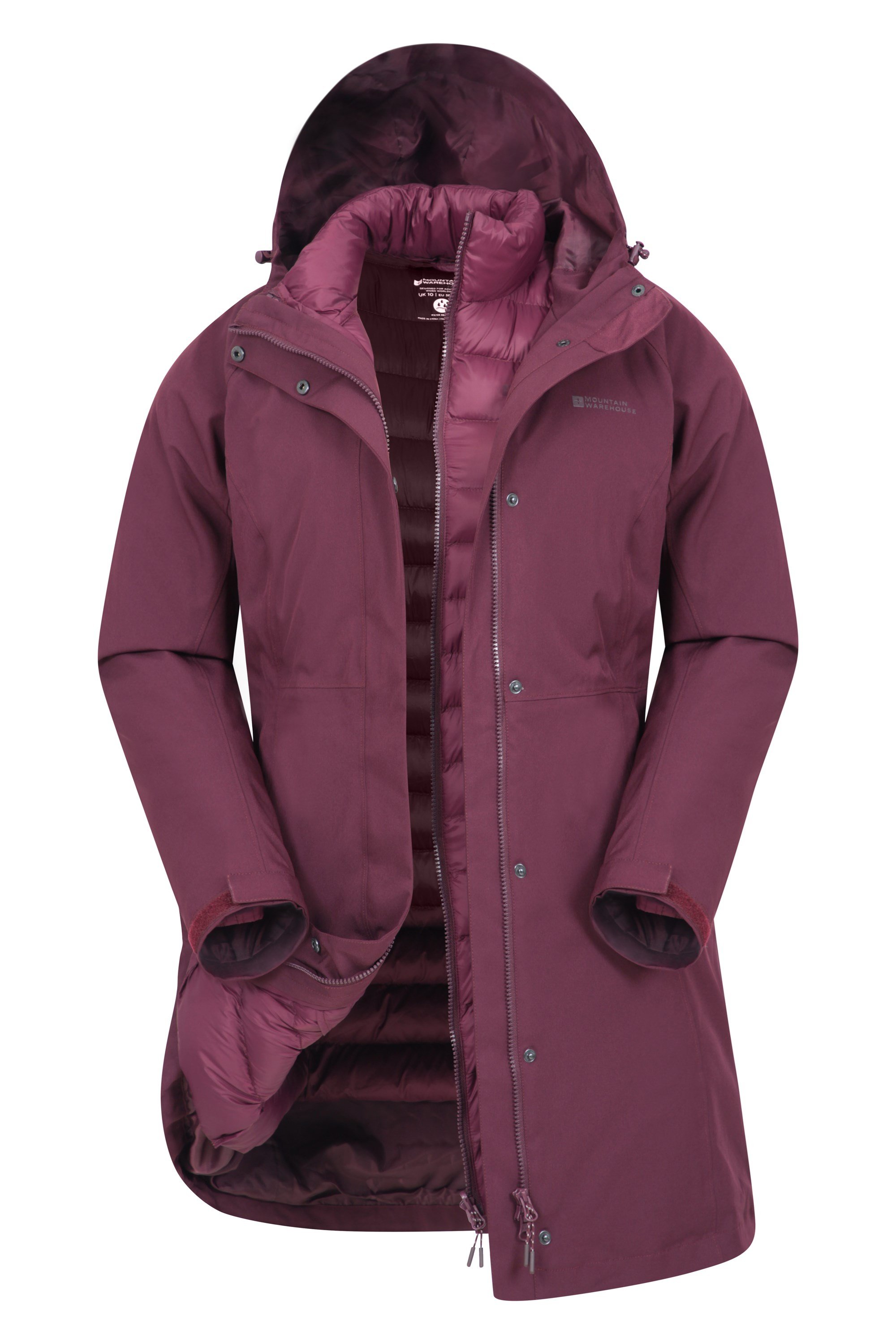 Alaskan Womens 3 in 1 Long Waterproof Jacket - Purple