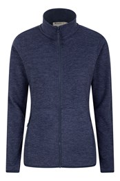 Snowdon Melange Womens Full-Zip Fleece Jacket Dark Blue