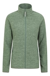 Snowdon Melange Womens Full-Zip Fleece Jacket Khaki