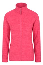 Snowdon Melange Womens Full-Zip Fleece Jacket Red