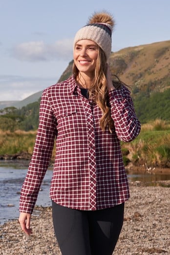 Willow Brushed Flannel Womens Shirt Berry
