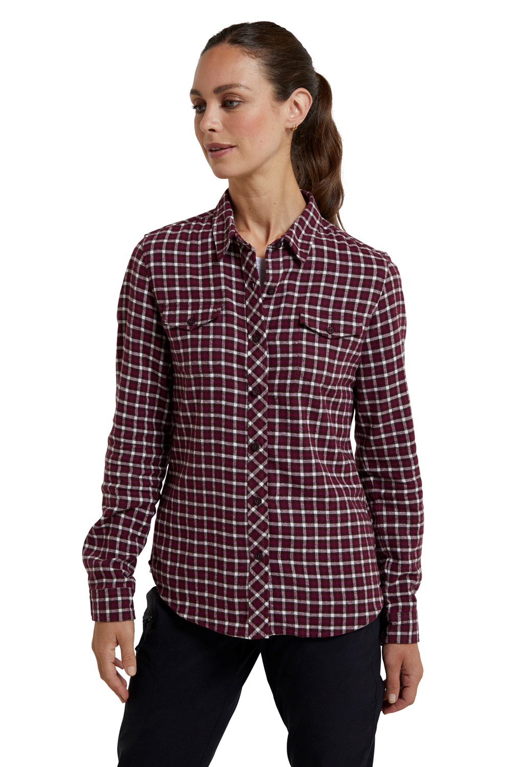 Mountain Warehouse Womens Willow Brushed Flannel Shirt Ladies Lightweight Blouse - Picture 29 of 94