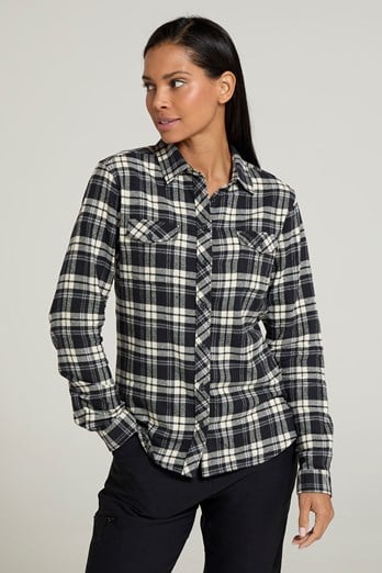 Willow Brushed Flannel Womens Shirt Black