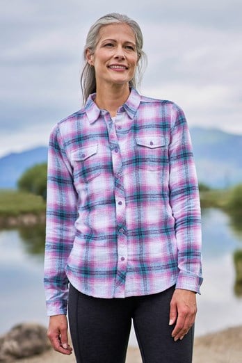 Willow Brushed Flannel Womens Shirt Grey