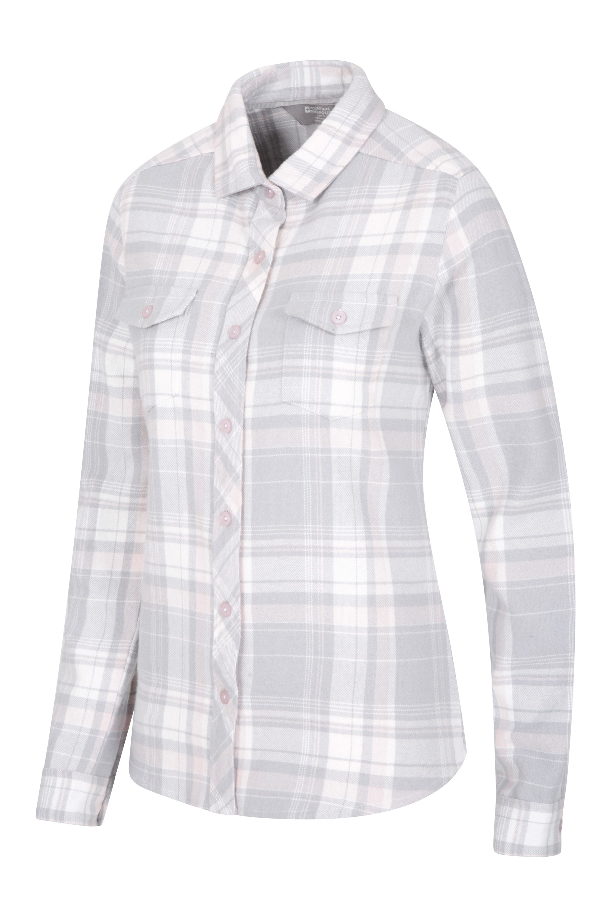 Mountain Warehouse Balsam Womens Brushed Long Line Flannel Shirt - Blue | Size 6