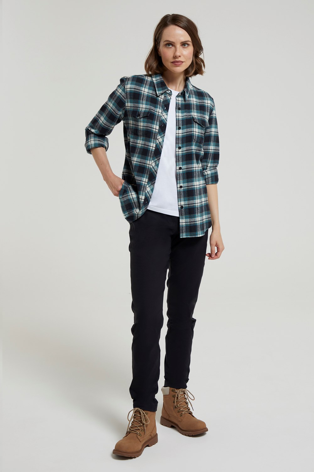 Mountain Warehouse Womens Willow Brushed Flannel Shirt Ladies Lightweight Blouse - Picture 86 of 94