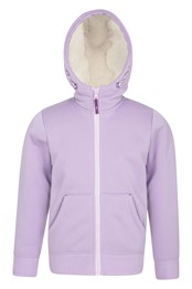 Alpine Fellgefütterter Kinder-Hoodie Hell-Lila