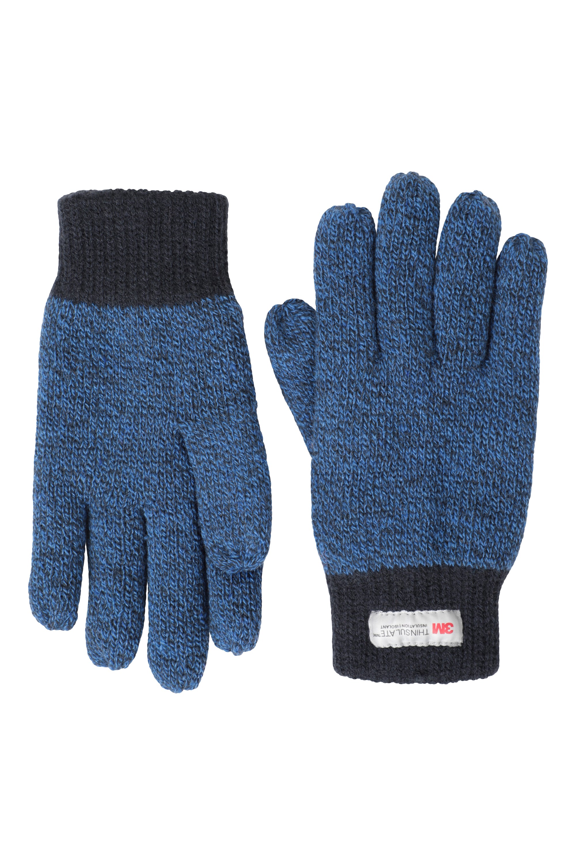 Kids Two-Tone Melange Thinsulate Gloves - Navy