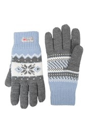 Guantes Thinsulate Fairisle mujeres Gris Pálido