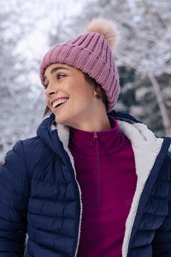 Geneva Borg Lined Womens Thermal Beanie Pale Pink