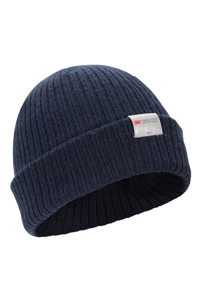 Thinsulate Knitted Mens Beanie - Navy