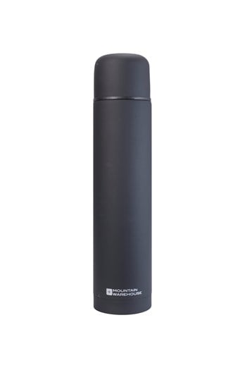 Double Walled Rubber Finish Flask - 1L Black