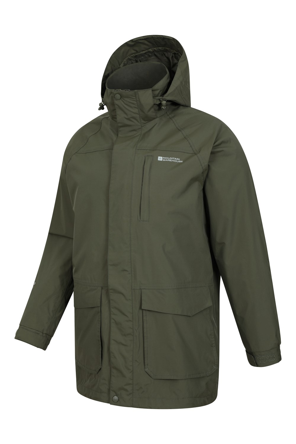 Giacca impermeabile lunga da uomo Mountain Warehouse impermeabile impermeabile Cagoule cuciture nastrate - Foto 34 di 45