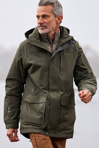 Glacier II Extreme Mens Waterproof Long Jacket - Green