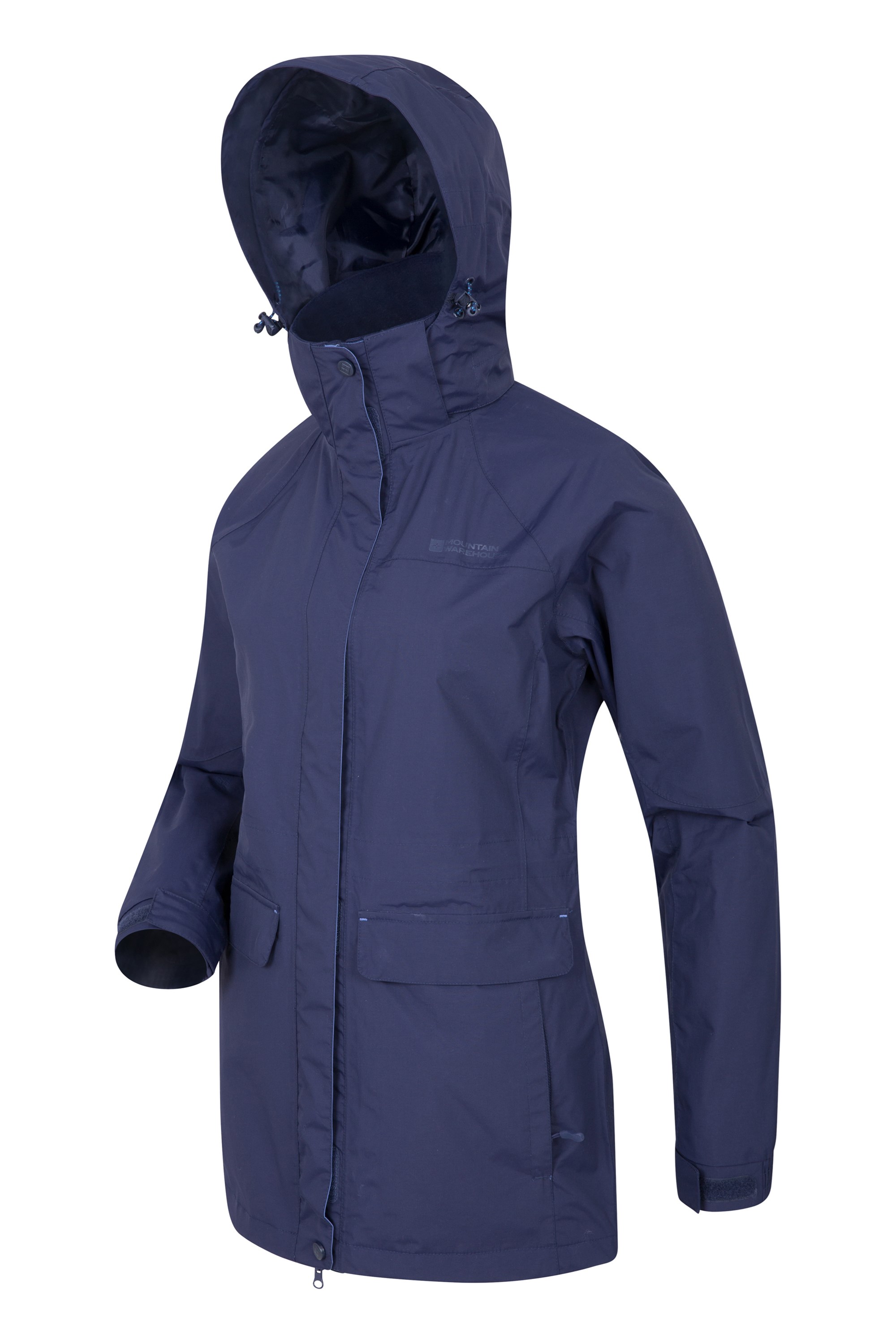 Detachable Hood Trench Coat Taped Seams Rain Coat Mountain Warehouse Glacial Womens Waterproof Jacket Breathable Casual Jacket Ideal Ladies Coat for Walking 