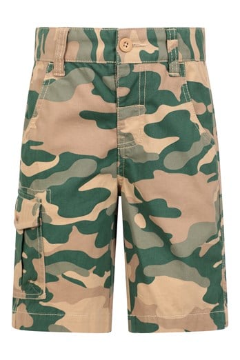 Camo Cargo Kids Shorts Light Beige