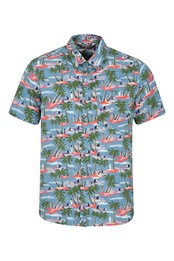 Hawaiian Short Sleeve Mens Shirt  Blue